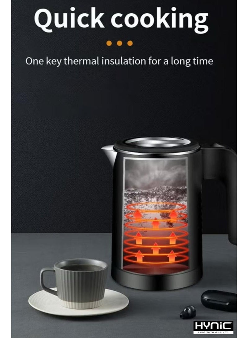 Hynic Portable Electric Travel Kettle 0.5L | 1500W Fast Boil, 304 Food-Grade Stainless Steel Seamless Inner | Double Wall Insulation & Auto Shut-Off | Compact Mini Tea & Coffee Pot for Home, Office & Travel - Image 4